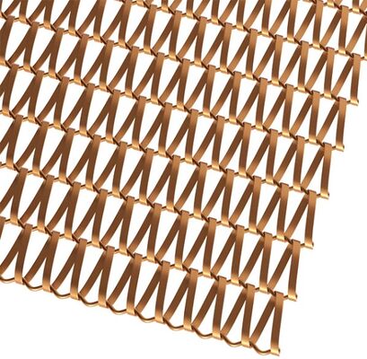 الأسلاك المسطحة الفولاذ المقاوم للصدأ المعمارية دوامة نسج شبكة الحزام الناقل للبناء