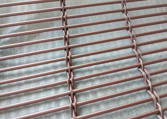التصفيح الزجاج الفولاذ المقاوم للصدأ شبكة الزخرفية PVDF طلاء التيتانيوم