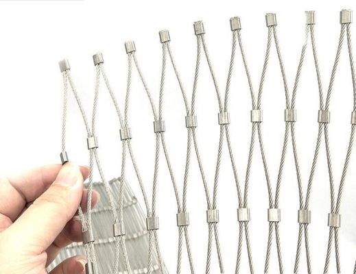 شبكة حبل من الفولاذ المقاوم للصدأ 304، شبكة أمان مرنة، شبكة حبل سلكية زخرفية بحجم مخصص للدرابزين وأقفاص الحيوانات