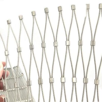 شبكة حبل من الفولاذ المقاوم للصدأ 80x80mm لأقفاص حيوانات حديقة الحيوانات