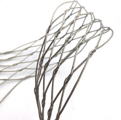 Customized Hand Woven Knotted Type Stainless Steel Rope Mesh Zoo Aviary Stainless Steel Cable Mesh