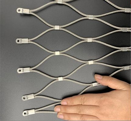 شبكة حبل مرنة من الفولاذ المقاوم للصدأ متينة لسور الجسر وسياج الأمان