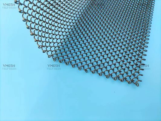تخصيص حجم 6 * 6mm سلسلة ربط الستار المعدني في أزواج تصميم شبكة الشاشة الموقد