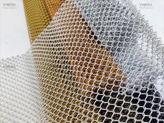 ديكور سبائك الألومنيوم شبكة لفائف الأقمشة فندق الأقمشة المعدنية سلسلة البريد شبكة الستار