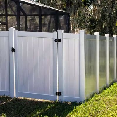 سياج خصوصية من مادة PVC بيضاء نقية مقاس 6 × 8 أقدام للمنزل والحديقة