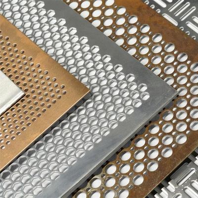 طلاء مسحوق برونزية ذهبية لون حبيب العسل حفرة مستديرة حفرة معدنية شبكة معبرة ورقة معدنية