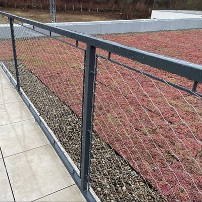 شبكة حبل الكابل الفولاذ المقاوم للصدأ للشاشة المعمارية الماسية المرنة حديقة الحيوان حاوية الحيوانات آمنة