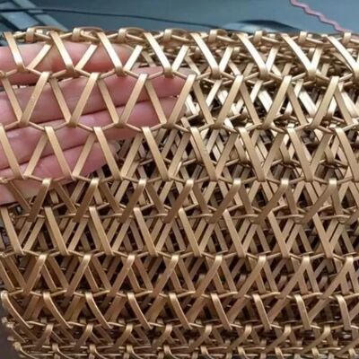 الأسلاك المسطحة الفولاذ المقاوم للصدأ المعمارية دوامة نسج شبكة الحزام الناقل للبناء