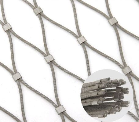 شبكة حبل من الفولاذ المقاوم للصدأ 80x80mm لأقفاص حيوانات حديقة الحيوانات