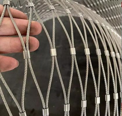 شبكة حبل أسلاك الفولاذ المقاوم للصدأ المرنة لحماية المباني شبكة سلكية منسوجة