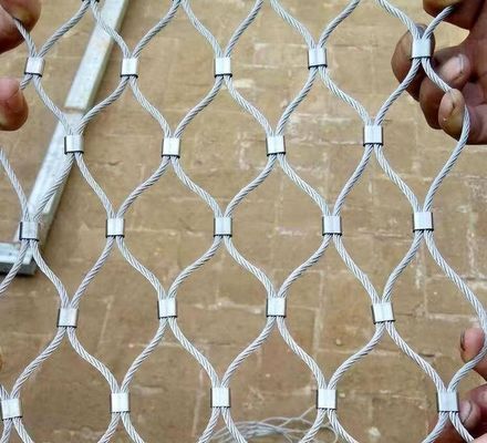 50*50mm Flexible Strong Stainless Steel Rope Mesh Building Curtain Wall Green Plants Climbing