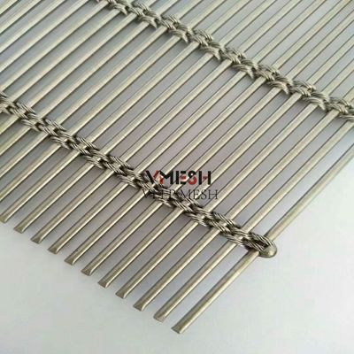 عصا الكابل الزخرفية من الفولاذ المقاوم للصدأ شبكة سلكية معدنية منسوجة للستائر الواجهة