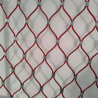 أسلاك الفولاذ المقاوم للصدأ 7 * 19 شبكة كابل مع شبكة نهائية مطلية بـ Pvc للسياج الزخرفي